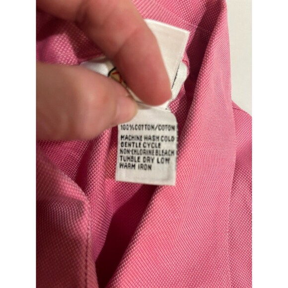 Talbots Women’s Wrinkle Resistant Button Up Shirt Pink Cotton Size 16W Classic - Picture 5 of 9